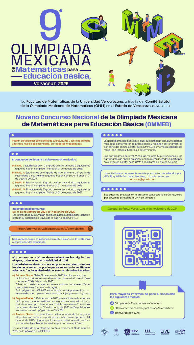 Convocatoria de la 9ª Olimpiada Mexicana de Matemáticas para Educación Básica (OMMEB)