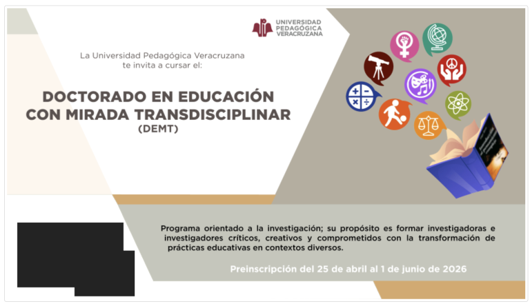 Invitación al Doctorado en Educación con Mirada Transdisciplinar