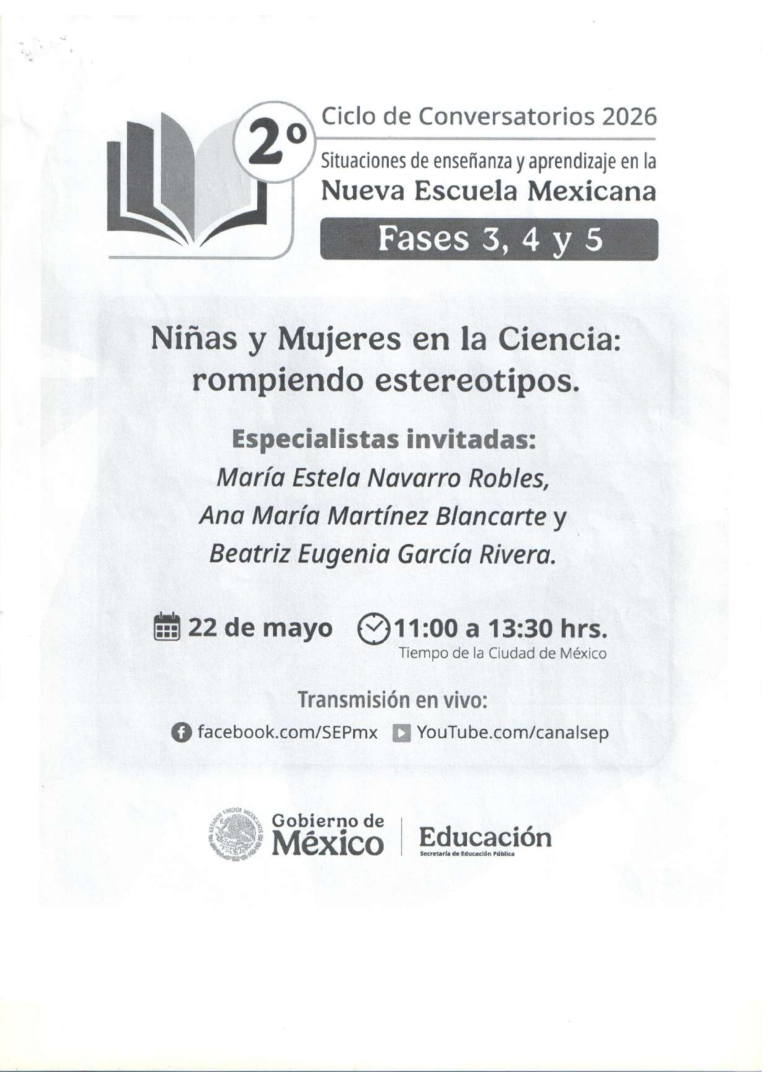 Invitación a Segundo Ciclo de Conversatorios. Situaciones de enseñanza y aprendizaje en la Nueva Escuela Mexicana (NEM)